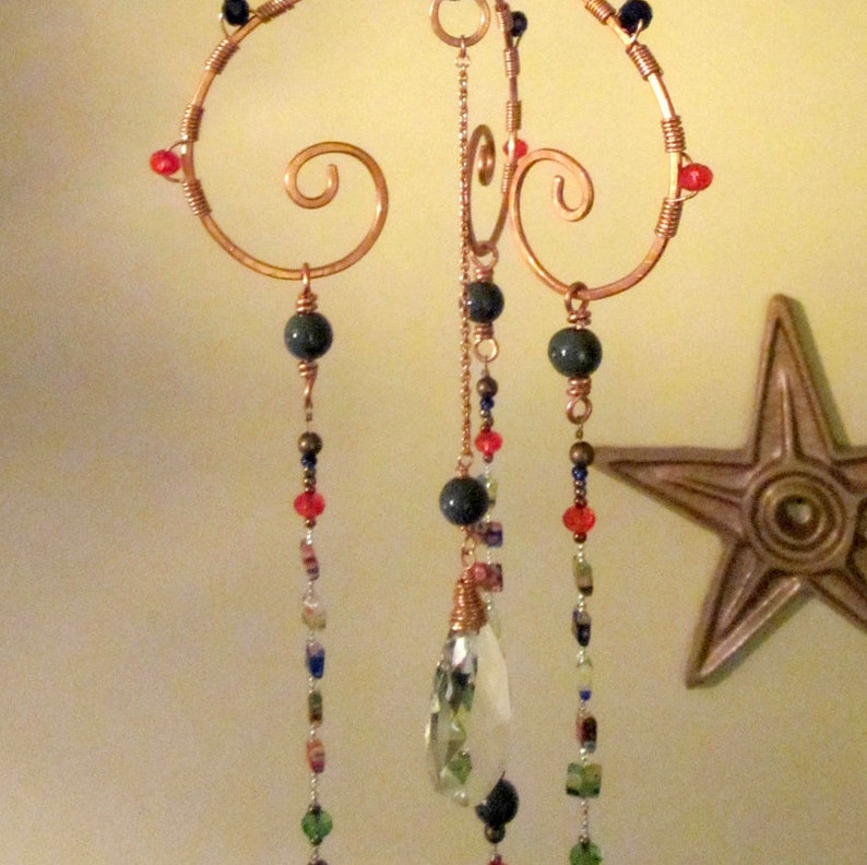 Glass Beaded Hanging Sun Catcher Bohemian Mobile Wind Chime Etsy