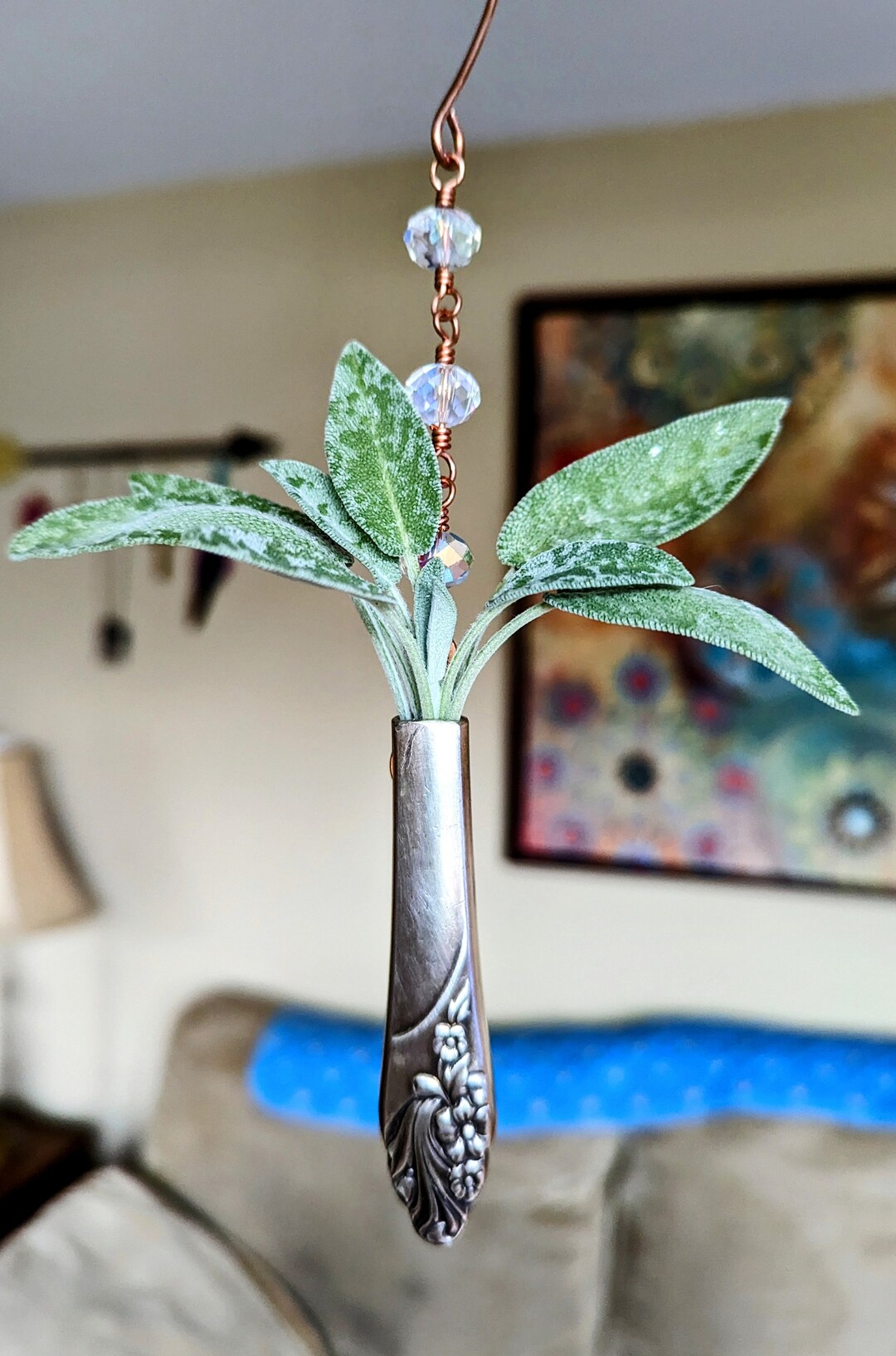 Vintage Altered Silverware Hanging Bud Vase Etsy
