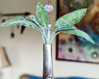 Vintage Altered Silverware Hanging Bud Vase Propagation