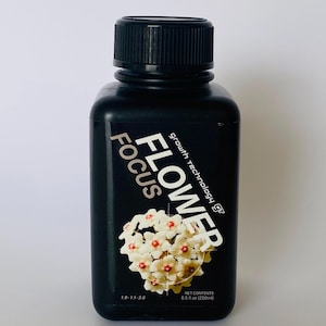 GT Flower Focus Plant Fertilizer – Growth Technology 250mL | Liquid Bloom Nutrients for Orchids, Hoyas, Violets, and Flowering Houseplants