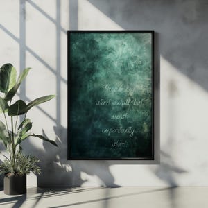 Sogna in grande, inizia con una piccola arte murale, arte motivazionale, carta da parati, poster ispiratore, stampa murale astratta verde, arredamento per ufficio, regalo per la nuova casa