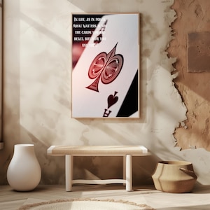 Asso di picche, citazione ispiratrice, poster motivazionale, arte contemporanea, poster di carte da gioco, decorazione per sala giochi, regalo per lui