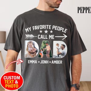 Custom Papa Shirt, Personalized Grandpa Gift from Grandkids, Customized Papa Shirt with Names, Custom Photo Dad with kid name Shirt, New Dad