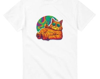 T-Shirt „Lazy Cat Vibes“ – Unisex, weiche Baumwolle, Chill Life