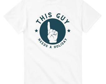 This Guy Needs a Holiday - Fun Travel Tee for Wanderlust Lovers Heavyweight Unisex Crewneck T-shirt