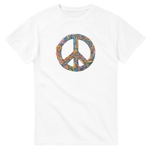 Peace Sign T-shirt for Free Spirits Heavyweight Unisex Crewneck