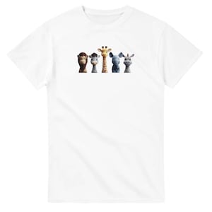 Niedliches Cartoon Tierköpfe T-Shirt - 100% Baumwolle, lässige Passform, langlebiges Design