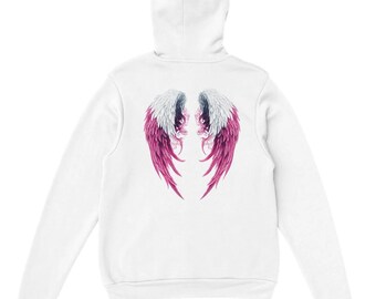 Cute Women's Angel Wings Hoodie – Soft Cotton-Polyester Blend, Double-Lined Hood