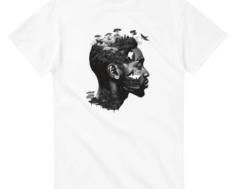 Kopf Afrika Art II Schweres Unisex T-Shirt mit Rundhalsausschnitt