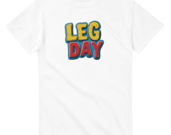 Maglietta fitness Leg Day – Citazione divertente sulla palestra e umorismo sull'allenamento, girocollo unisex pesante