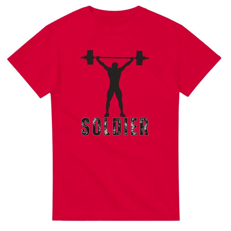 Maglietta girocollo unisex pesante Soldier Gym Graphic Tee / Gildan 5000 Red