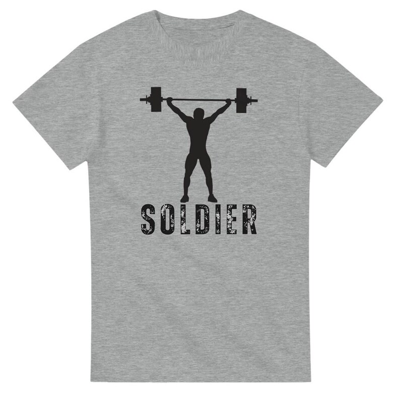 Maglietta girocollo unisex pesante Soldier Gym Graphic Tee / Gildan 5000 Sport Grey