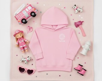 Custom Firefighter Toddler Hoodie Girls Hoodies