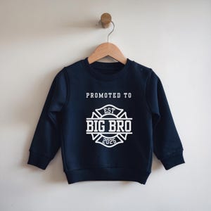 Firefighter Promoted to Big Brother Toddler Sweatshirt, Maltese Cross Theme, Gift for Future Firefighter, Kids Fireman Apparel, Firefighter