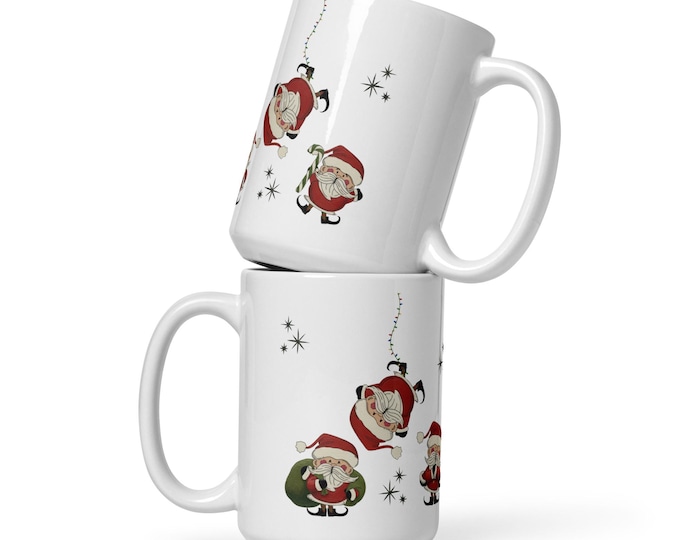White glossy mug “Merry & Bright – Christmas Collection” | Secret Santa