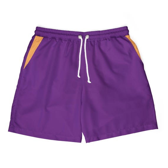 Men's Swim Trunks, Vibrant Summer Beach Shorts 'Accomplice' - Perfect for Beach, Pool, or City Wear, Comfortable & Stylish, Deep Purple and
