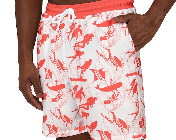 Vibrant Adventure Swim Shorts for Beach Lovers, Man Swimwear, Summer Pool Party, Surfing Vibe, Vacation Essential