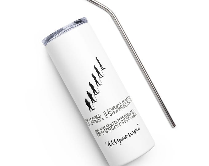 Personalized Stainless Steel Tumbler 20oz with Straw – Reusable Insulated Cup – Unique Gift