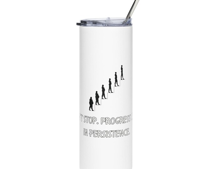 Motivational Stainless Steel Tumbler, 20oz - Inspiring Quote for Fitness Lovers, Gift for Graduates, Travel Mug, Gym Accessory, Daily