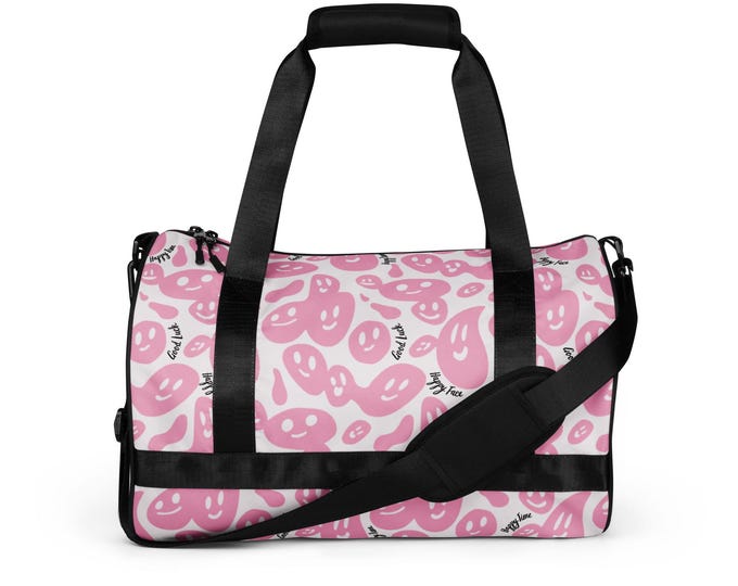 Pink Personalized Sports Bag with name, kids school gym duffle,travel bag for teens