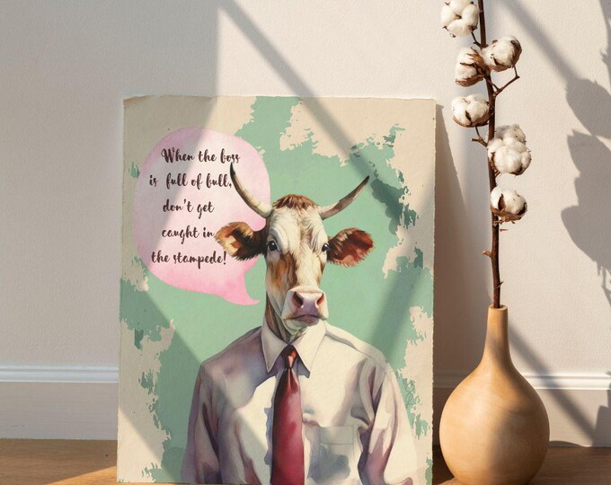 Gift for boss "Le Patron Ruminant" gifts for colleagues, office desk  -wall decor