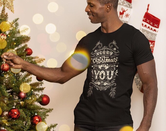 Unisex Organic Cotton Christmas T-Shirt | Merry Christmas Shirt | Eco Friendly Holiday Gift for Men & Women | Sustainable Xmas Tee