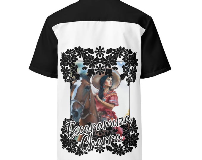 Oversized Escaramuza Bowling Shirt – Mexican Equestrian Heritage in a Modern Fit