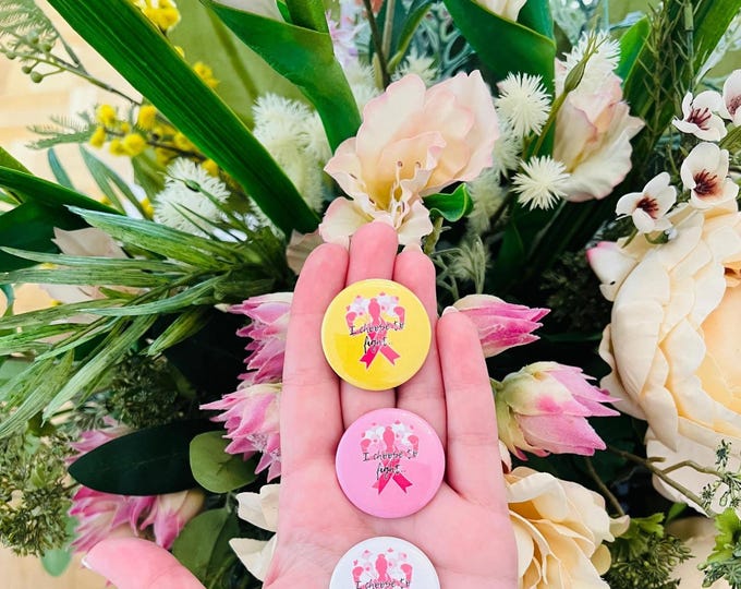 Pink October Pin Set – Breast Cancer Support Buttons