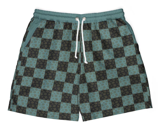 Chic Swim Shorts, Perfect for Summer, Beach Days, Pool Parties, Travel, Vacation, Floral Checkered Design