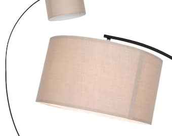 3 Colours Luxury Large 183cm Curved Industrial Floor Lamp With XL Shade