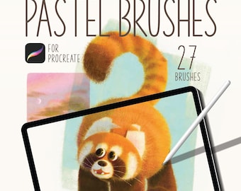 Pastel Brush Set: Procreate Illustration Brushes, Paper Texture (Digital Download)