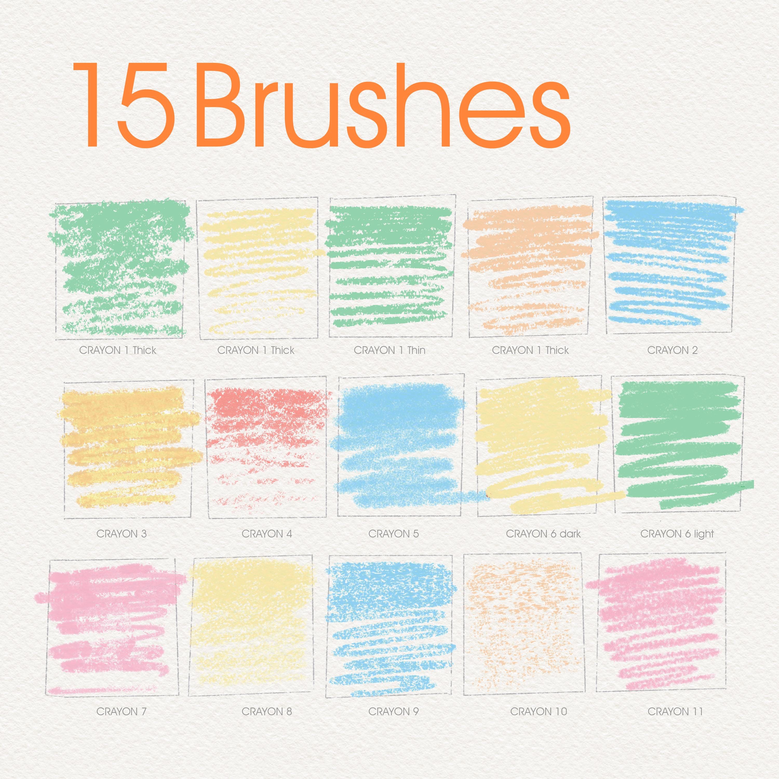 115 Realistic Crayon & Oil Pastel Texture Brushes + Paper Textures for ...