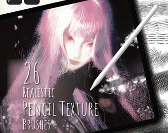 26 Realistic Pencil Texture Brushes for Procreate | Sketch, Shading & Drawing Brushes for Illustrators and Artists