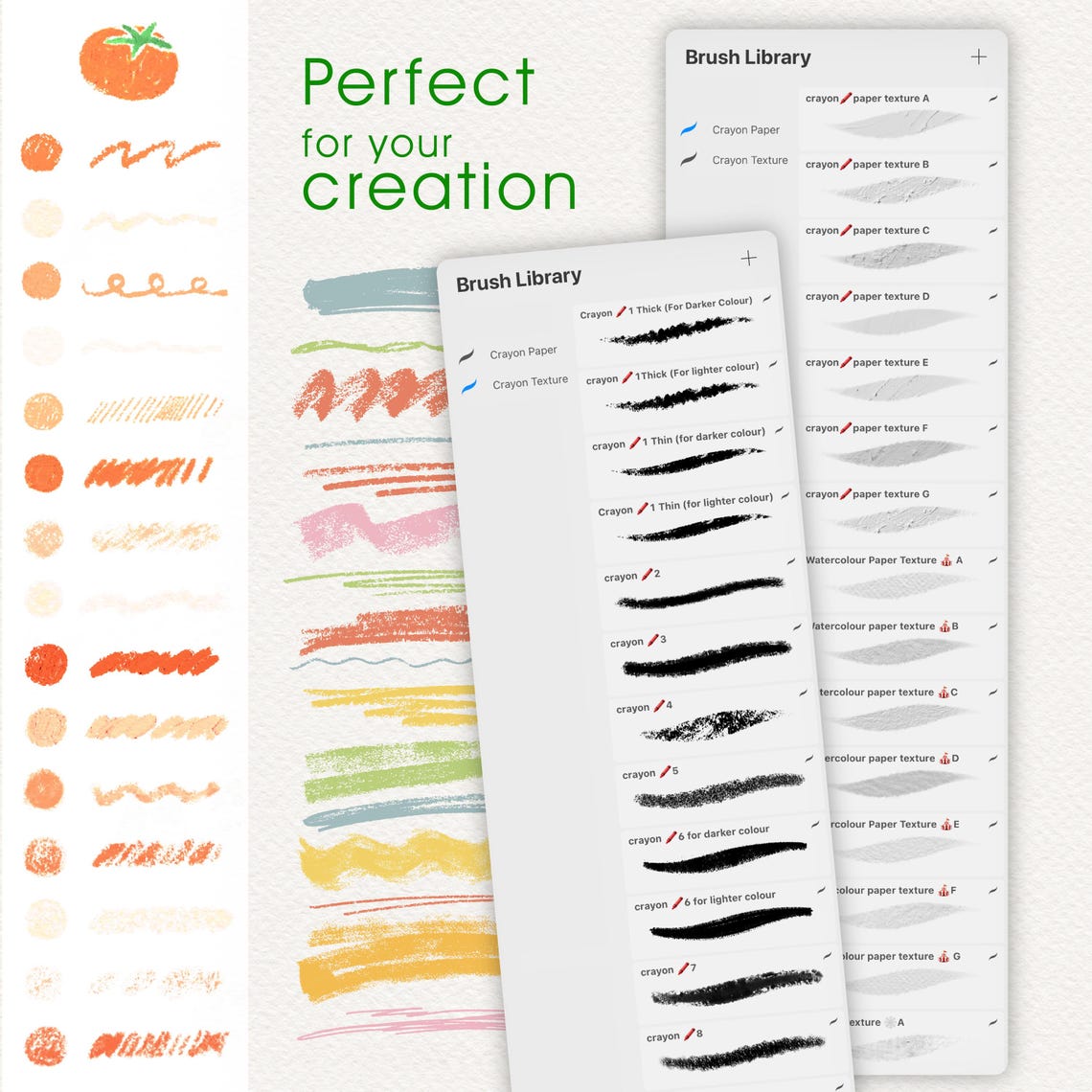 115 Realistic Crayon & Oil Pastel Texture Brushes + Paper Textures for ...