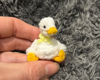 Teeny Tiny handmade duck 1.6 inches sitting. Cute gift, stocking filler