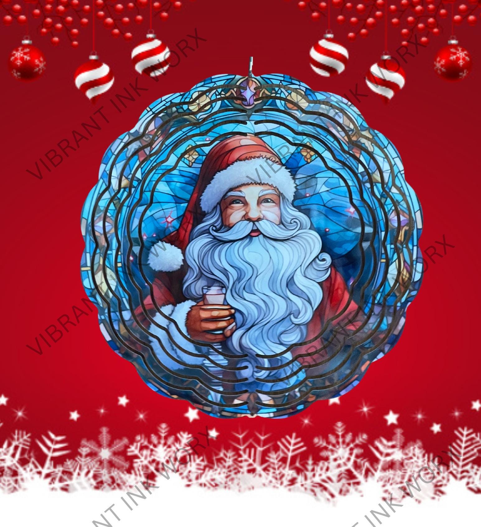Stained Glass Santa Wind Spinner 8 Inch - Etsy