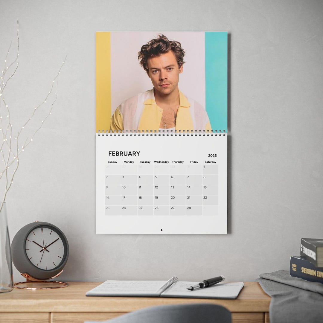 Harry Styles Wall Calendar, 2025 Desk Calendar, Custom Gift, Home Decor