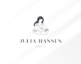 Premade Doula Logo | Pregnancy Logo | Feminine Holistic Logo | Boho Doula Logo |  Minimalist Woman Logo