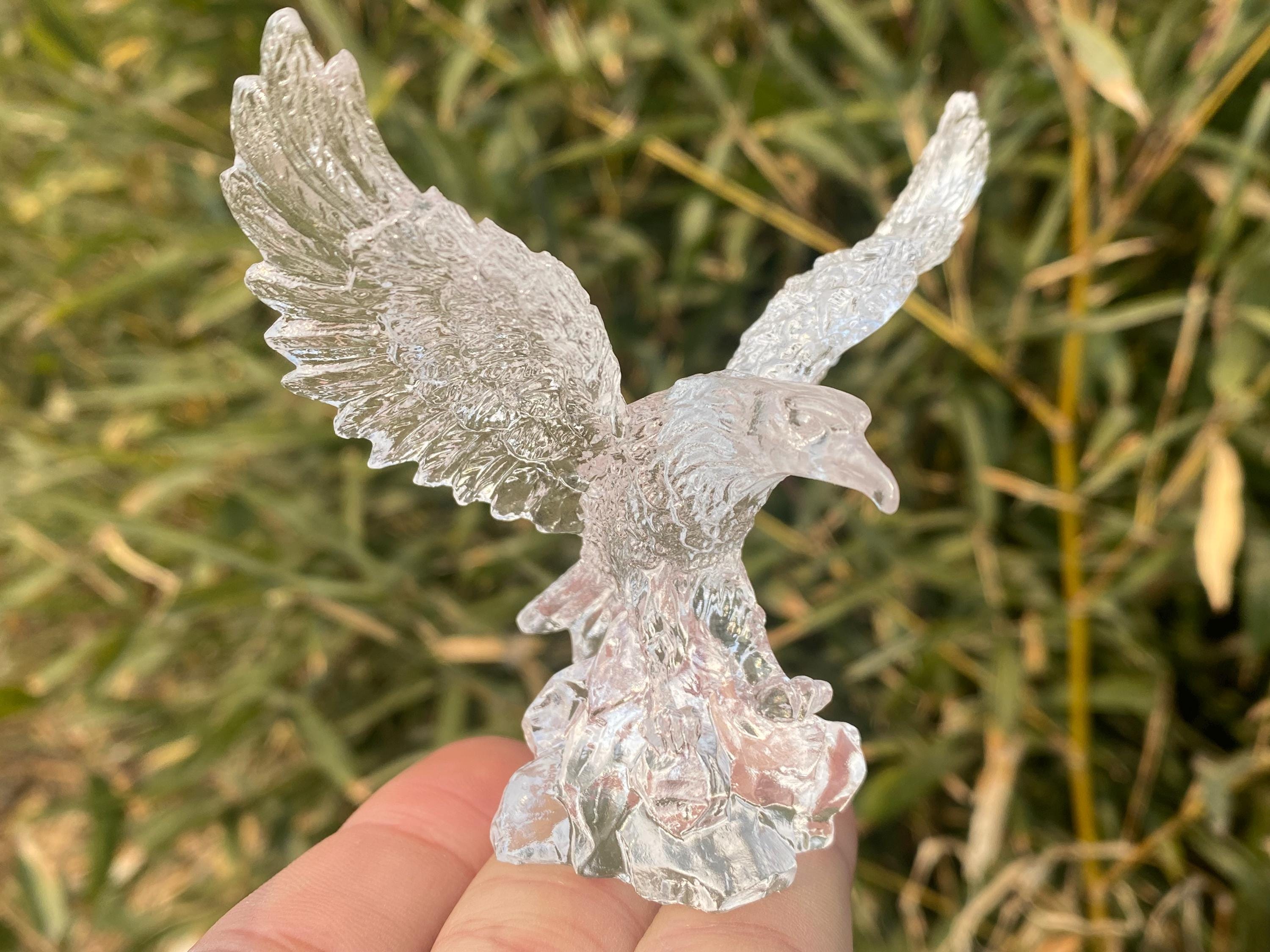 水晶　鉄製イーグル　置物　重量級 水晶鉄製イーグル置物重量級