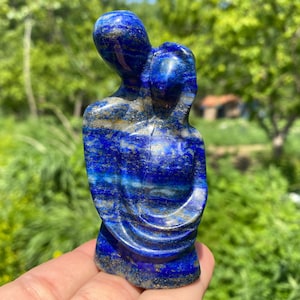 3.5&quot; Natural Lapis Lazuli quartz,quartz crystal,hand carved,Crystal Couple specimen,Lapis Lazuli Couple,Home Decoration 1pc