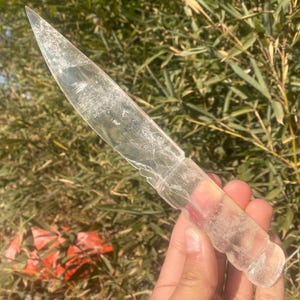 8.2&quot; Natural clear quartz,quartz crystal,hand carved,clear knife specimen,clear knife,Home Decoration Crystal Gifts