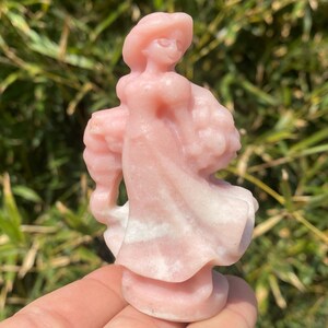 Hand Carved Pink Opal Crystal Fairy: Home Decor (3.2&#39;&#39;)