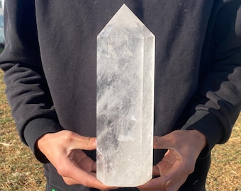 Natural Clear quartz,quartz crystal,hand carved,Crystal obelisk specimen,Wand Point healing,crystal tower,Home Decoration Crystal Gifts