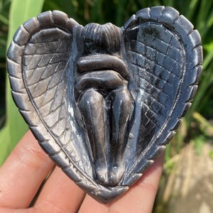 4.3&#39;&#39; Natural Silver Obsidian crystal,crystal Angel,quartz crystal,hand carved,Angel skull,Home Decoration 1pc