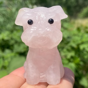 2.2'' Natural Rose quartz,crystal Dog,quartz crystal,hand carved,Dog skull,Home Decoration 1pc