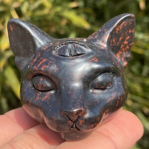 1.9&quot; Natural Red obsidian quartz,quartz crystal,hand carved,Crystal Cat specimen,Red obsidian quartz Cat,Home Decoration