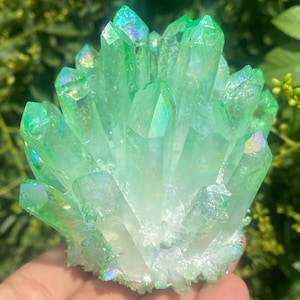 300g Green Quartz Cluster,crystal Cluster,quartz crystal,hand carved,Vug specimen,Home Decoration 1pc