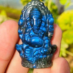 1.9" Natural Labradorite quartz,quartz crystal,hand carved,Crystal Ganesha specimen,Labradorite Ganesha,Home Decoration,crystal gift