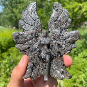 4.4&quot; Natural Yooperlite quartz,quartz crystal,hand carved,Crystal Angel specimen,Yooperlite Angel,Home Decoration 1pc