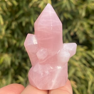 2.1&quot; Natural Rose quartz,quartz crystal,hand carved,Crystal Obelisk,Wand Point,Home Decoration,Reiki Healing